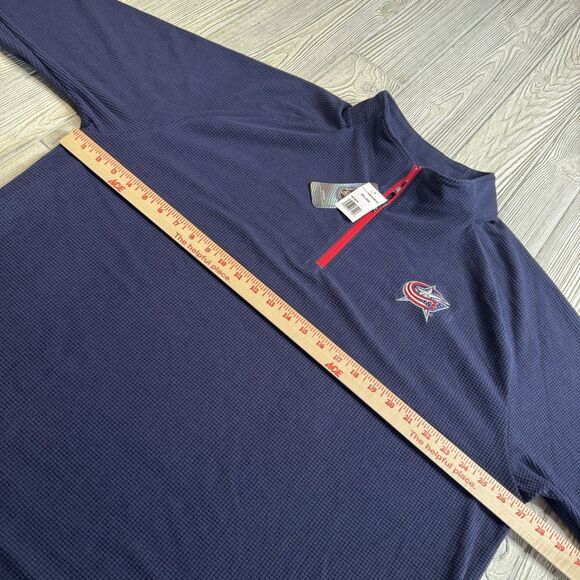 Columbus Blue Jackets Thermal 1/4 Zip Pullover Men’s XXL Blue Logo NHL New - Picture 7 of 11